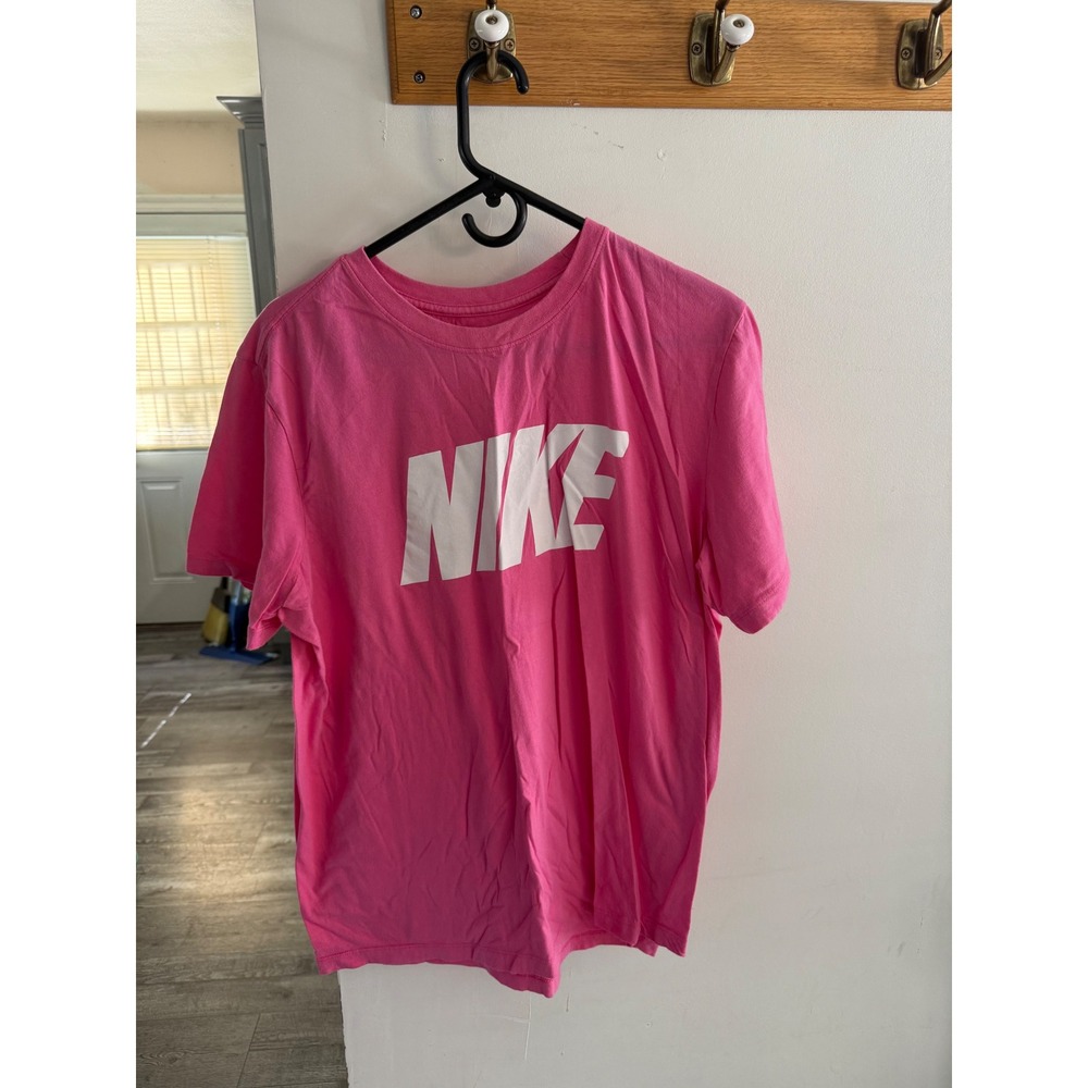 Nike Mens Graphic Tee Pink White Block Logo The Nike Tee XL Short Sleeve Shirt